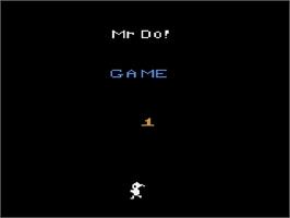 Title screen of Mr. Do! on the Atari 2600.