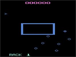 Title screen of Omega Race on the Atari 2600.