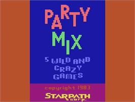 Title screen of Party Mix on the Atari 2600.