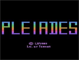 Title screen of Pleiades on the Atari 2600.
