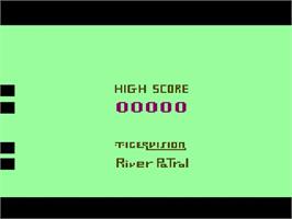 Title screen of River Patrol on the Atari 2600.