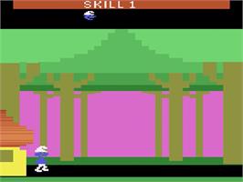 Title screen of Smurf: Rescue in Gargamel's Castle on the Atari 2600.