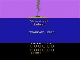 Title screen of Survival Island on the Atari 2600.
