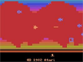 Title screen of Vanguard on the Atari 2600.