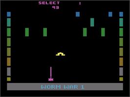 Title screen of Worm War I on the Atari 2600.