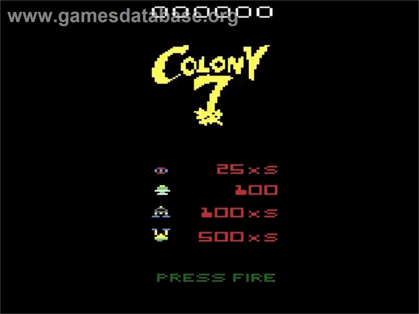 Colony 7 - Atari 2600 - Artwork - Title Screen