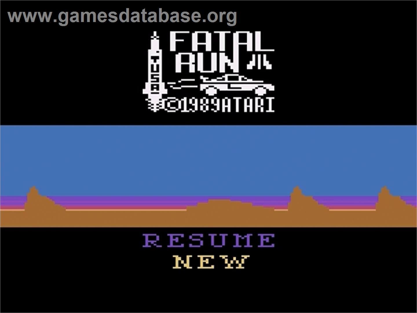 Fatal Run - Atari 2600 - Artwork - Title Screen
