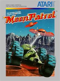 Box cover for Moon Patrol on the Atari 5200.