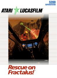 Box cover for Rescue on Fractalus on the Atari 5200.
