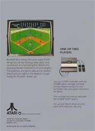 Box back cover for Barroom Baseball on the Atari 5200.