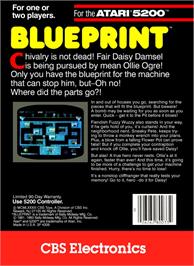 Box back cover for Blue Print on the Atari 5200.