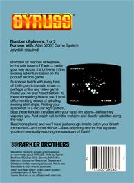 Box back cover for Gyruss on the Atari 5200.