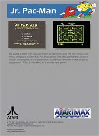 Box back cover for Jr. Pac-Man on the Atari 5200.