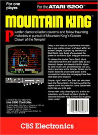 Box back cover for Mountain King on the Atari 5200.