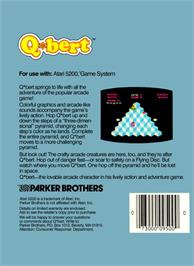 Box back cover for Q*bert on the Atari 5200.