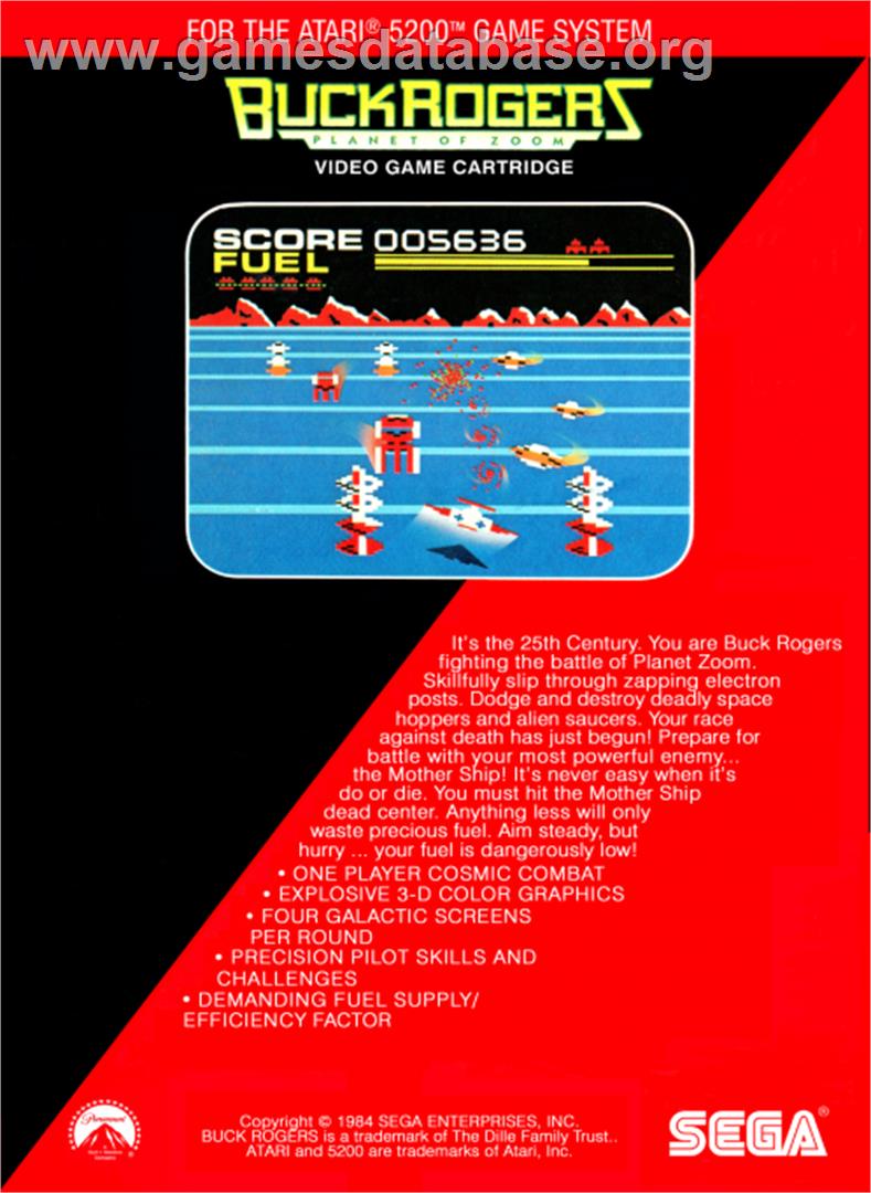 Buck Rogers: Planet of Zoom - Atari 5200 - Artwork - Box Back