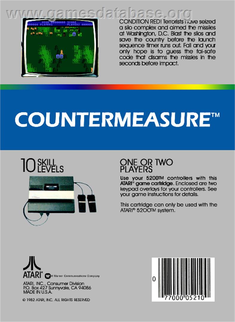 Countermeasure - Atari 5200 - Artwork - Box Back