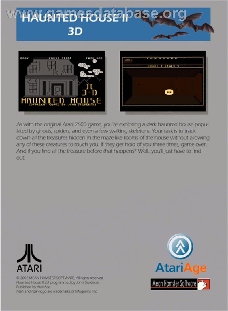 Haunted House II 3D - Atari 5200 - Artwork - Box Back