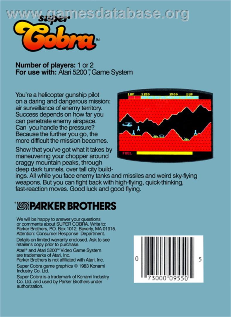 Super Cobra - Atari 5200 - Artwork - Box Back