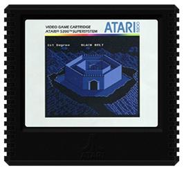 Cartridge artwork for Black Belt on the Atari 5200.