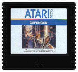 Cartridge artwork for Defender on the Atari 5200.