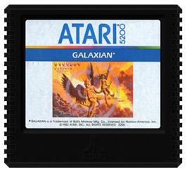 Cartridge artwork for Galaxian on the Atari 5200.