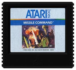 Cartridge artwork for Missile Command on the Atari 5200.