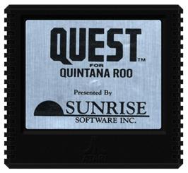 Cartridge artwork for Quest for Quintana Roo on the Atari 5200.