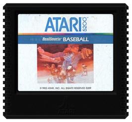 Cartridge artwork for RealSports Baseball on the Atari 5200.
