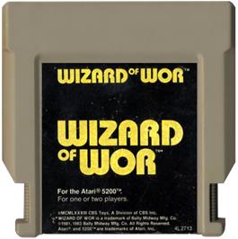 Cartridge artwork for Wizard of Wor on the Atari 5200.