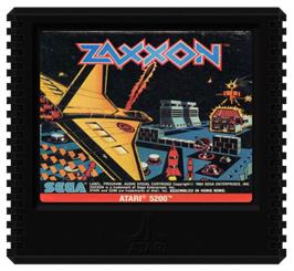Cartridge artwork for Zaxxon on the Atari 5200.
