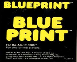Top of cartridge artwork for Blue Print on the Atari 5200.