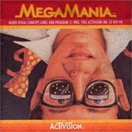 Top of cartridge artwork for Megamania on the Atari 5200.