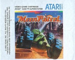 Top of cartridge artwork for Moon Patrol on the Atari 5200.