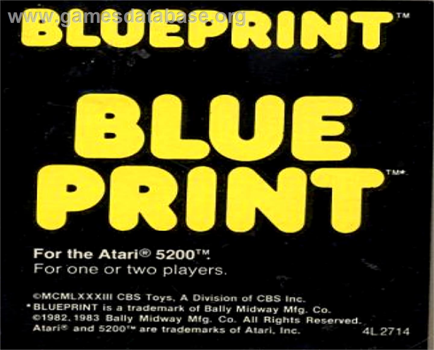Blue Print - Atari 5200 - Artwork - Cartridge Top