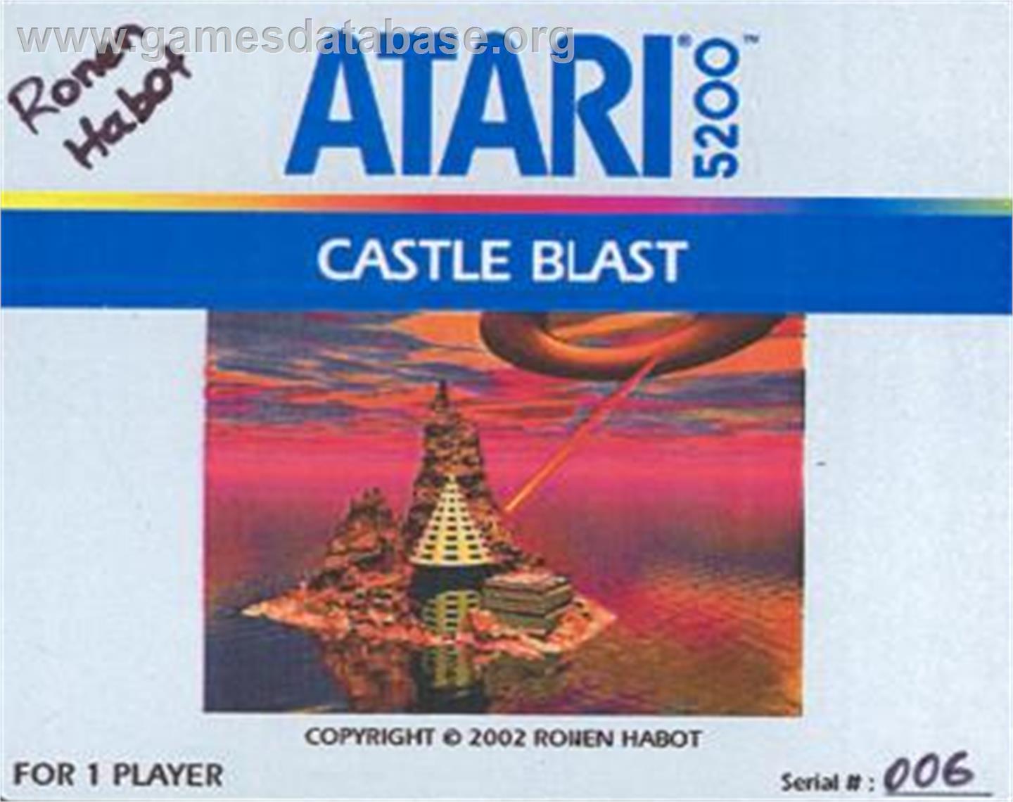 Castle Blast - Atari 5200 - Artwork - Cartridge Top