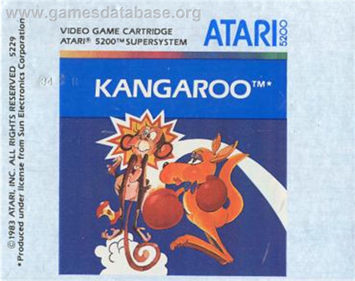 Kangaroo - Atari 5200 - Artwork - Cartridge Top