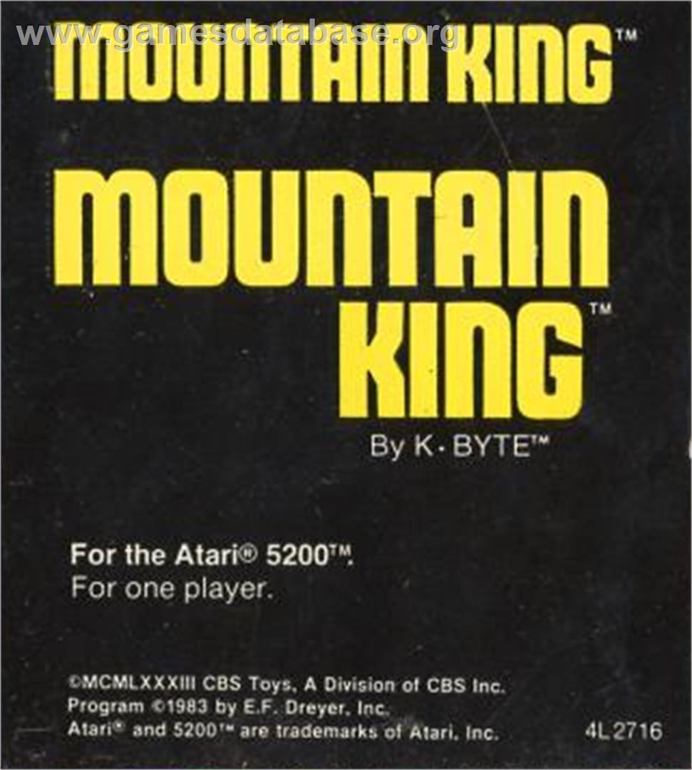 Mountain King - Atari 5200 - Artwork - Cartridge Top