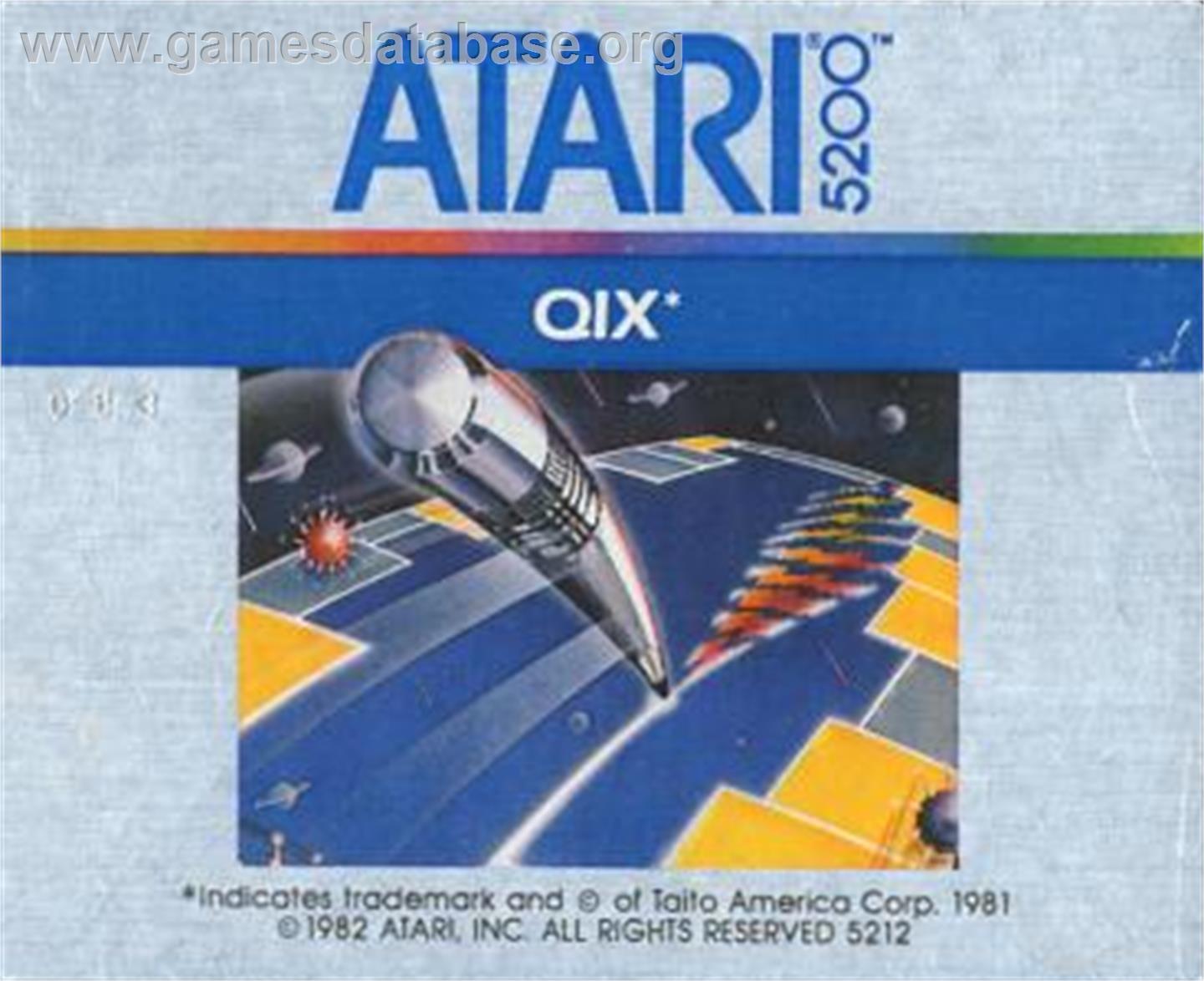 Qix - Atari 5200 - Artwork - Cartridge Top