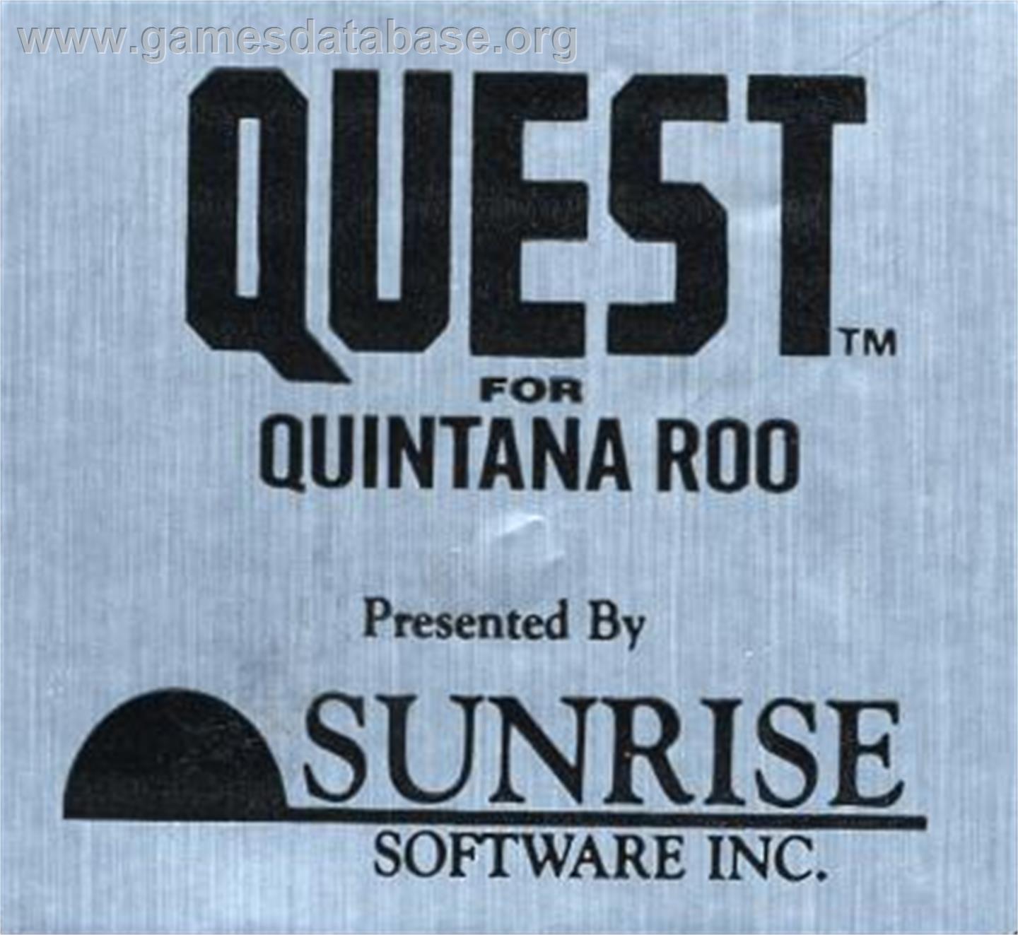 Quest for Quintana Roo - Atari 5200 - Artwork - Cartridge Top