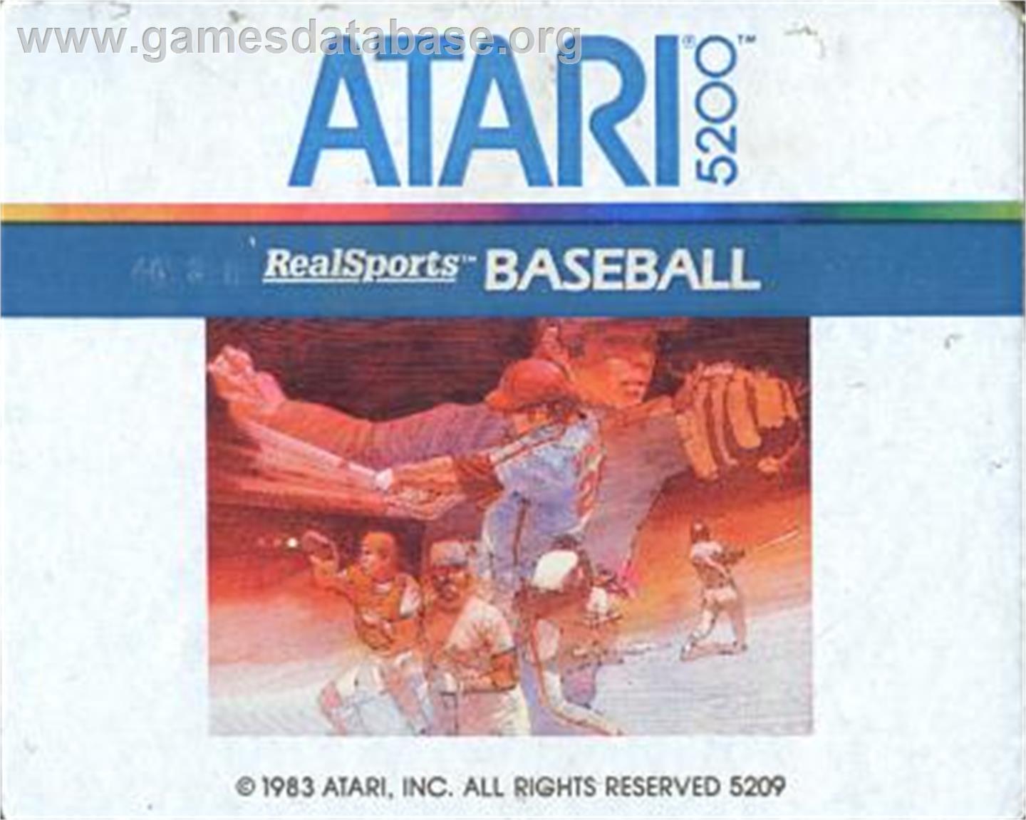 RealSports Baseball - Atari 5200 - Artwork - Cartridge Top