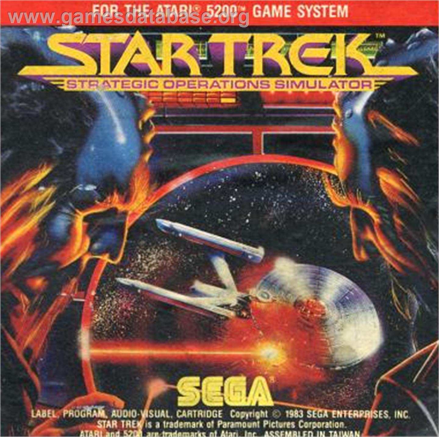 Star Trek Strategic Operations Simulator - Atari 5200 - Artwork - Cartridge Top