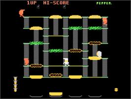 In game image of Beef Drop on the Atari 5200.