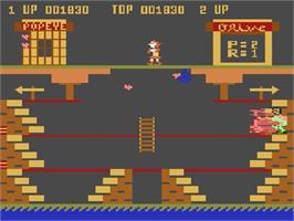 In game image of Popeye on the Atari 5200.