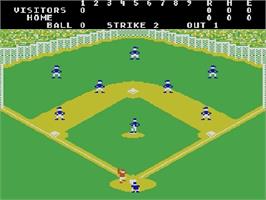 In game image of RealSports Baseball on the Atari 5200.