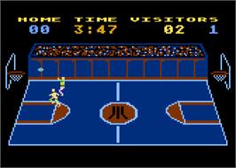 In game image of RealSports Basketball on the Atari 5200.
