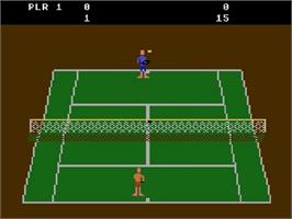 In game image of RealSports Tennis on the Atari 5200.