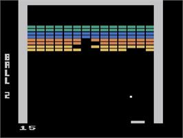 In game image of Super Breakout on the Atari 5200.