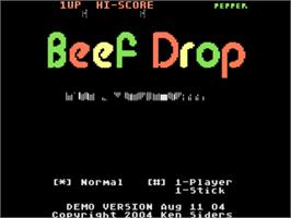Title screen of Beef Drop on the Atari 5200.