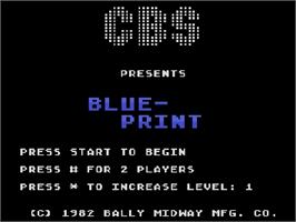 Title screen of Blue Print on the Atari 5200.